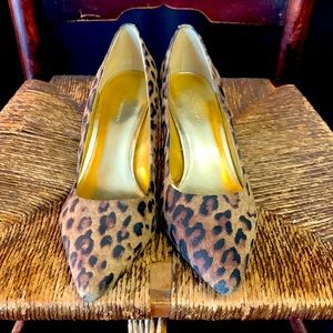 Leopard print kitten heels